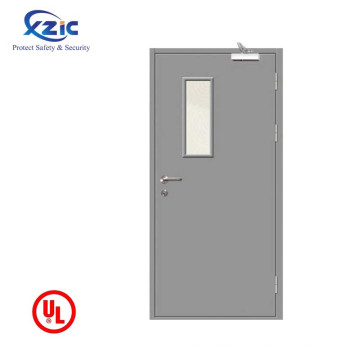 Steel anti fire door School Interior 45mm thickness Single Leaf Door design With UL Listed